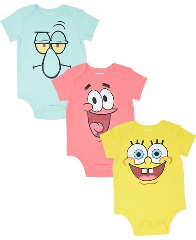 SpongeBob SquarePants Patrick Squidward Boys 3 Pack Bodysuits Infant