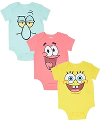 SpongeBob SquarePants Patrick Squidward Boys 3 Pack Bodysuits Infant