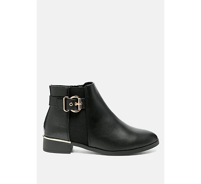 Frothy Buckled Ankle Boots With Croc Detail Women