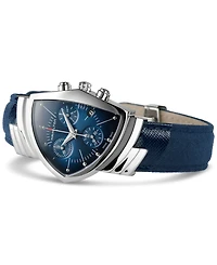 Hamilton Women's Swiss Chronograph Ventura Blue Textile Strap Watch 32x50mm