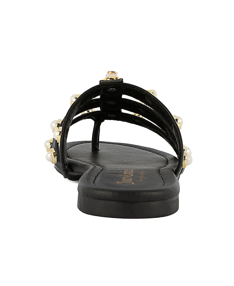 Juicy Couture Women's Zallymae Embellished Slide Flat Sandals
