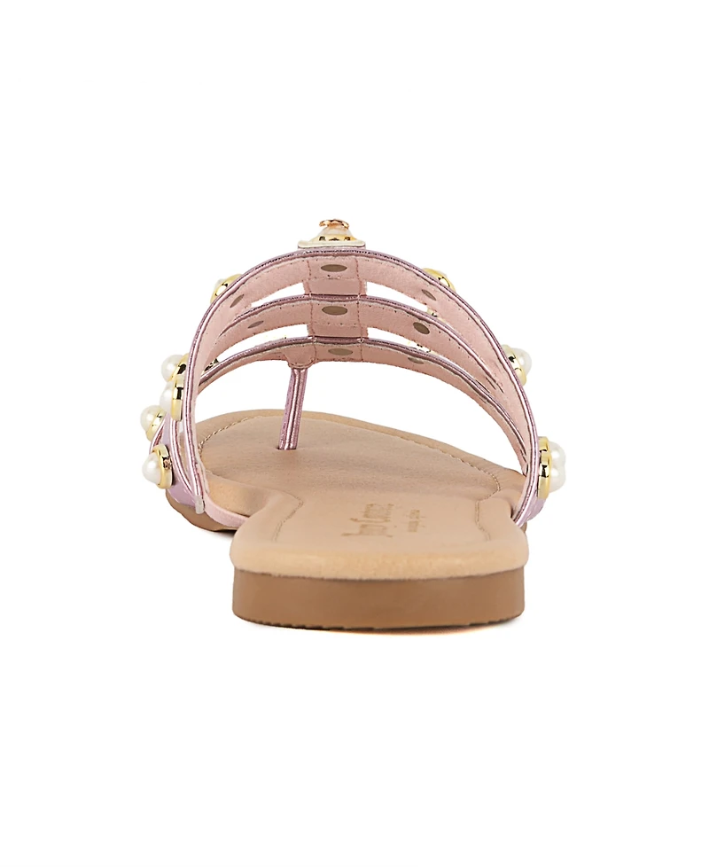 Juicy Couture Women's Zallymae Embellished Slide Flat Sandals