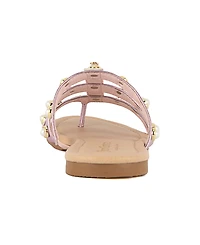 Juicy Couture Women's Zallymae Embellished Slide Flat Sandals
