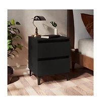 Bed Cabinets 2 pcs Black 15.7"x13.8"x19.7" Engineered Wood