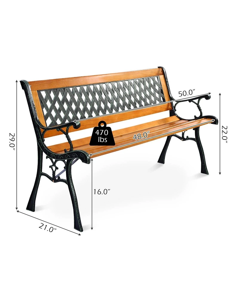 Outdoor Cast Iron Patio Bench