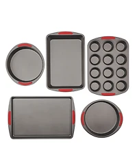 Good Cook Mega grip 5 Piece Nonstick Steel Bakeware Set with Cookie Sheet, Roast Pan, 2 Cake Pans, and Muffin Pan