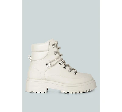 Goliath Lace Up Chunky Biker Boots Women