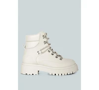 Goliath Lace Up Chunky Biker Boots Women