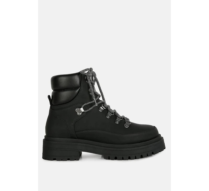 Goliath Lace Up Chunky Biker Boots