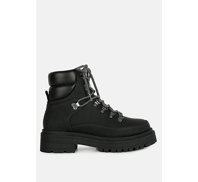 Goliath Lace Up Chunky Biker Boots