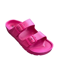 Andrew By Stevens Comfort Slides Double Buckle Adjustable Scooby Flat Sandals