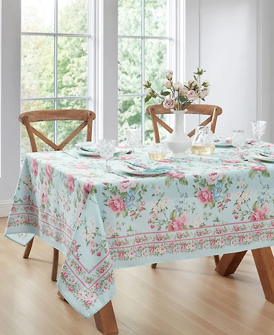 Vintage-Like Floral Garden Tablecloth, 60" x 102" Rectangle