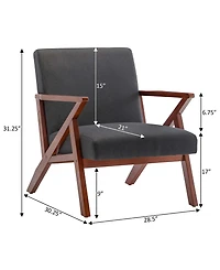 Convenience Concepts 28.5" Polyester Cliff Mid-Century Modern Accent Armchair