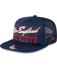 Men's New Era Navy New England Patriots Instant Replay 9FIFTY Snapback Hat
