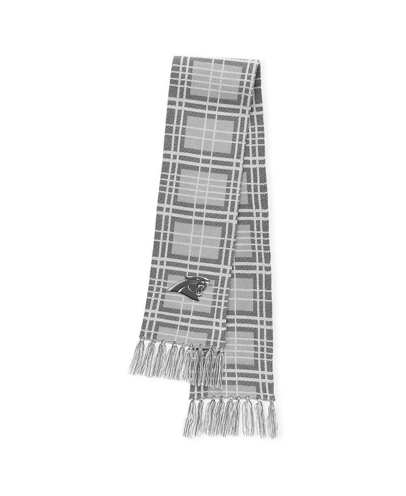 Women's Wear by Erin Andrews Carolina Panthers Plaid Knit Hat with Pom and Scarf Set