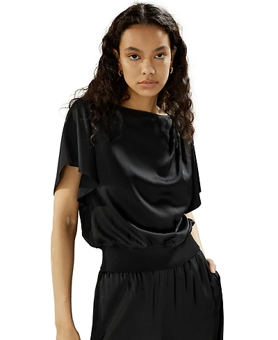 Lilysilk Women's Short rippled batwing sleeves Silk Shirt