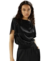 Lilysilk Women's Short rippled batwing sleeves Silk Shirt