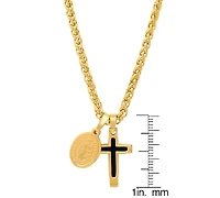 Steeltime Men's Cross & St. Benedict Pendant Necklace, 24"