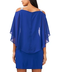 Msk Petite Ruched Cape Dress