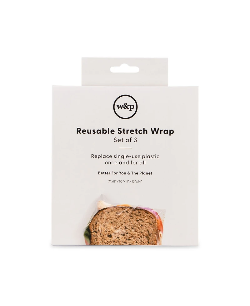 w&p Set of 3 Can Be Used Again Silicone Stretch Wrap