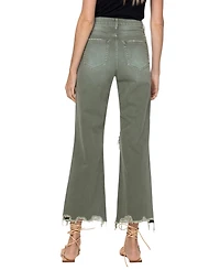 Vervet Women's Super High Rise 90's Vintage-like Cropped Flare Jean