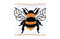14" x 18" Spring Summer Bumble Bee Tufted Accent Throw Pillow