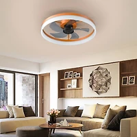 Streamdale Thin Modern Ceiling Fans with Dimmable Led Lights (Orange)