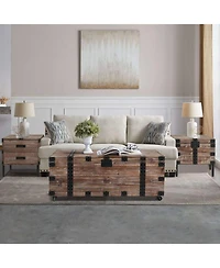 Streamdale Gray Trunk Table Set with Large Storage