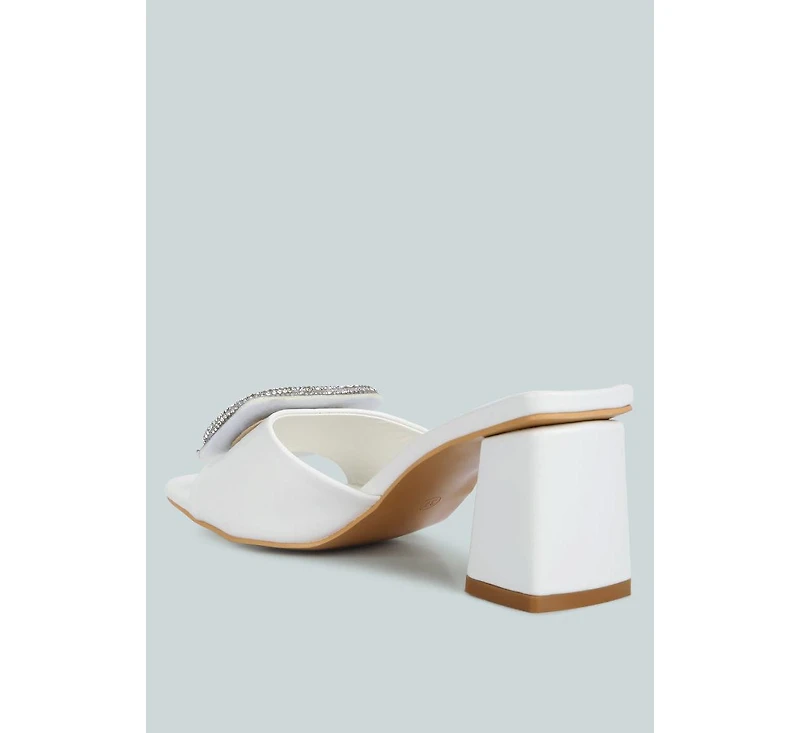 naflah rhinestone embellished slip on sandals