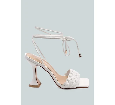 skora tie up spool heel sandals