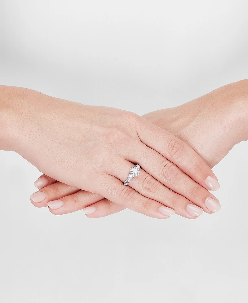 Diamond Pear Three Stone Engagement Ring (1 ct. t.w.) in 14k White Gold