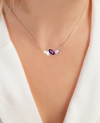 Multi-Gemstone Marquise Trinity 18" Pendant Necklace (3/4 ct. t.w.) in 14k Rose Gold-Plated Sterling Silver