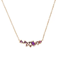 Multi-Gemstone Cluster 18" Pendant Necklace (1-5/8 ct. t.w.) in 14k Rose Gold-Plated Sterling Silver