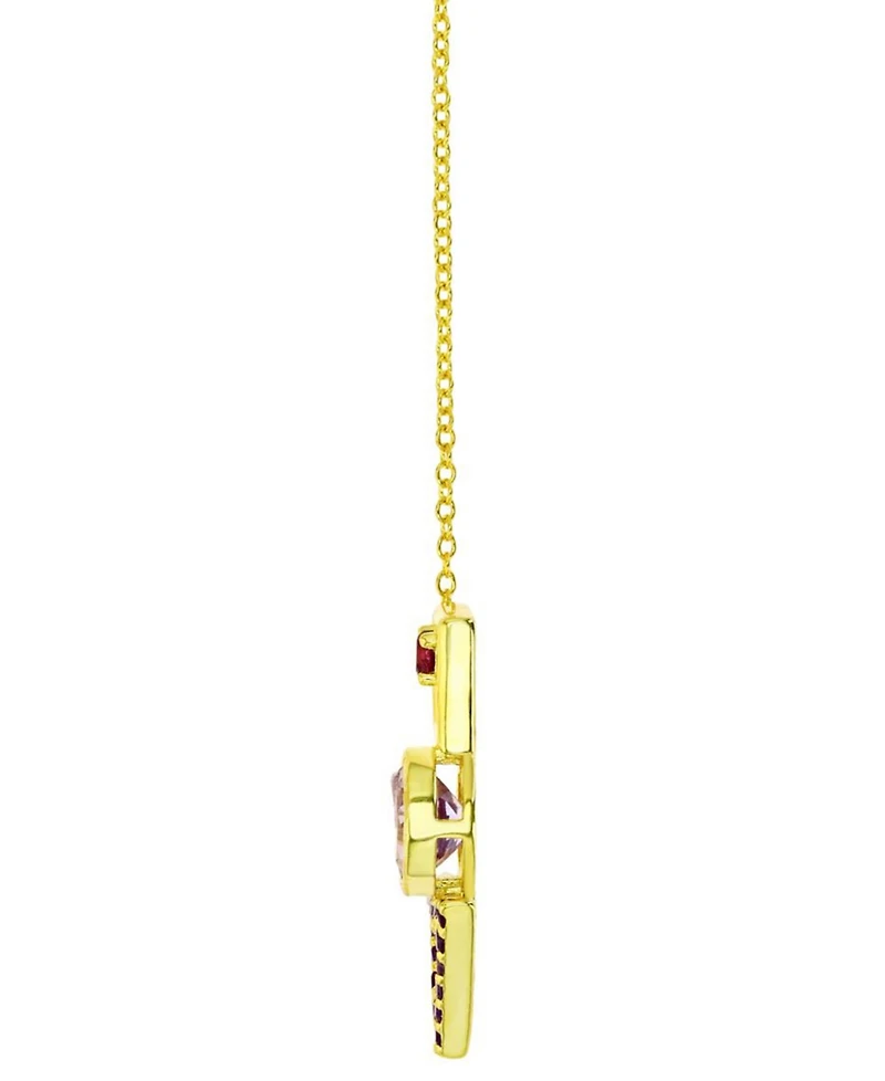 Multi-Gemstone Geometric Shapes 18" Pendant Necklace (1-5/8 ct. t.w.) in 14k Gold-Plated Sterling Silver