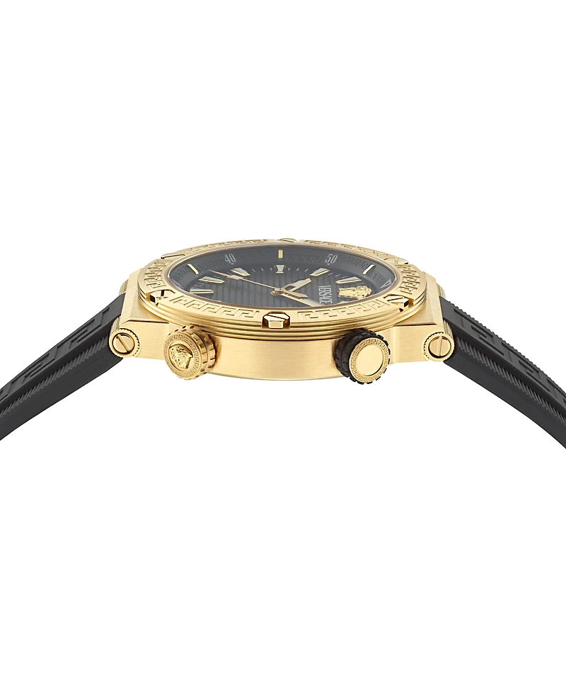 Versace Men's Swiss Black Rubber Strap Watch 43mm