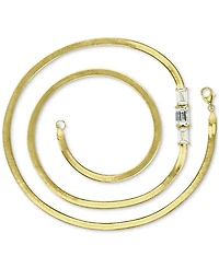 Lab-Grown White Sapphire Triple Stone 18" Collar Necklace (3-3/8 ct. t.w.) in 14k Gold-Plated Sterling Silver
