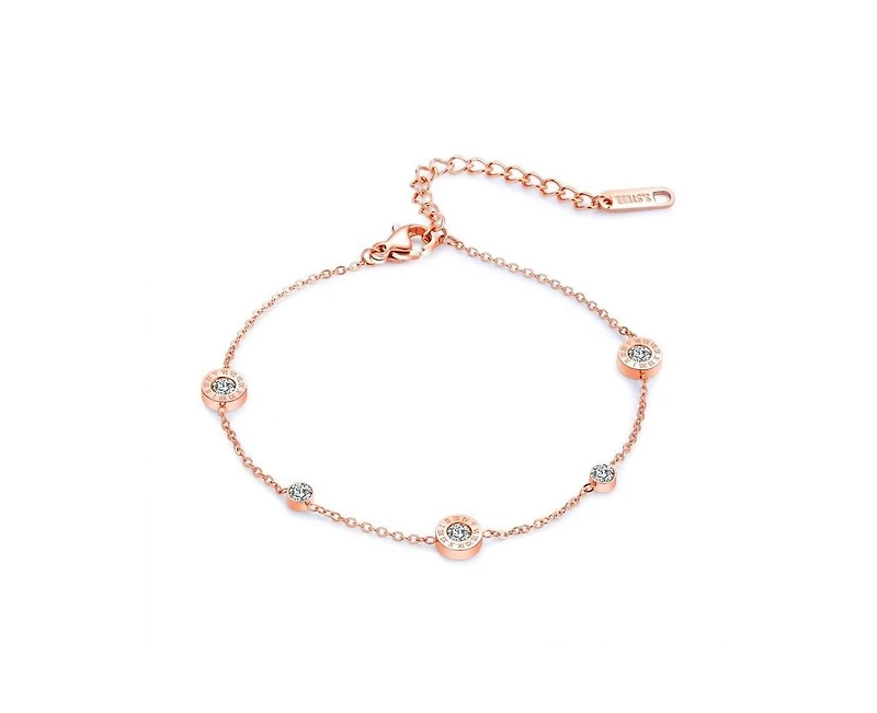 Dainty Bracelet for Women with Five Cubic Zirconia Stones