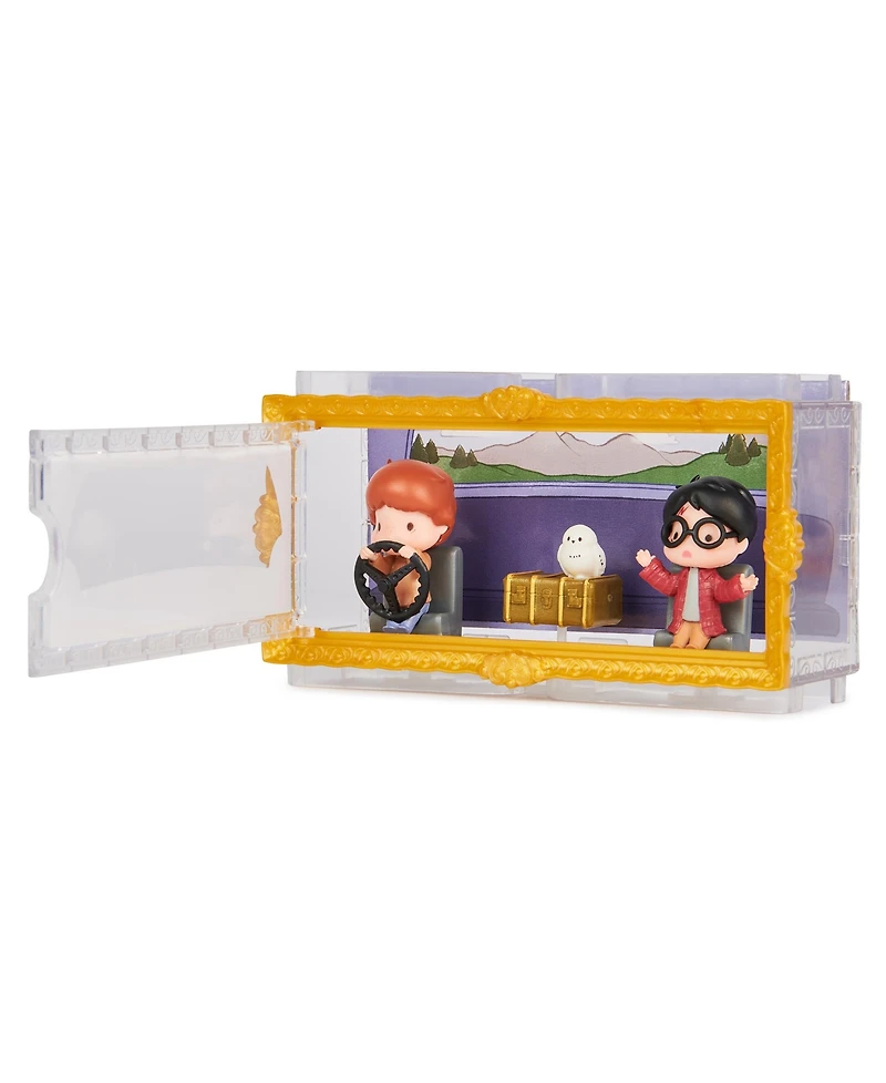 Harry Potter, Micro Magical Moments Year 2 Flying Car Figure Set with Harry, Ron, Hedwig Display Case