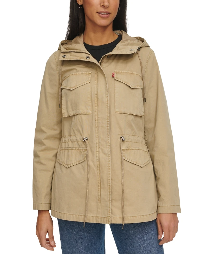 Levi's Women's Lightweight Washed Cotton Military Jacket