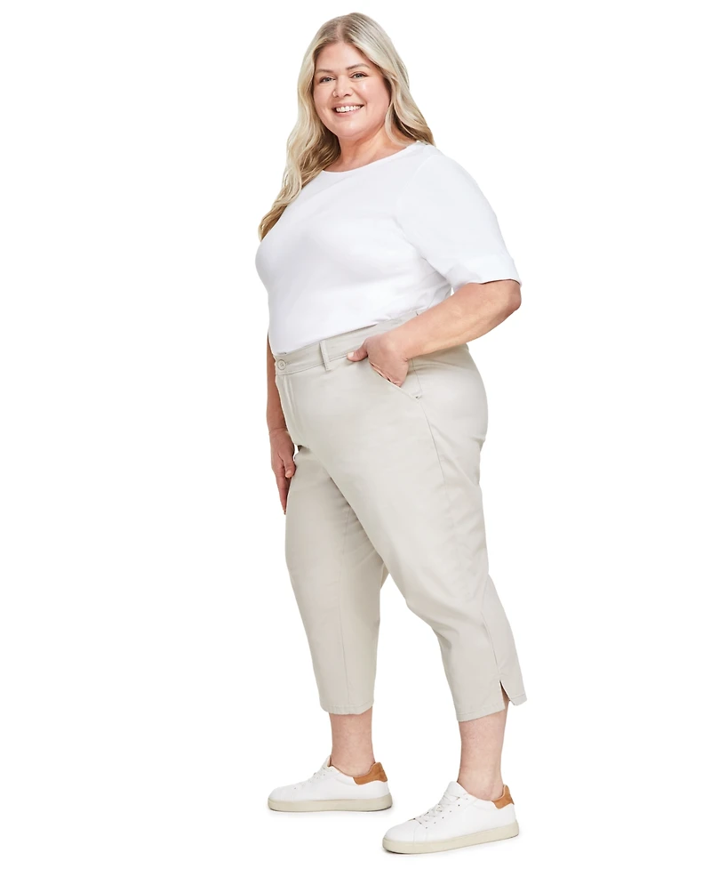 Style & Co Women's Plus Size Mid-Rise Comfort Waist Capri Pants, Exclusively at Macy's