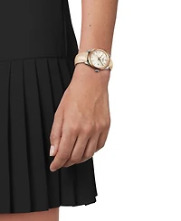 Tissot Unisex Swiss Pr 100 Cream Leather Strap Watch 34mm