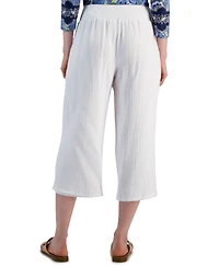 Jm Collection Women's Gauze Cropped Pull-On Pants, Created for Macy's