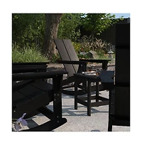 Wellington 3 Piece Patio Furniture Set Includes All-Weather Uv Treated Adirondack Rocking Chairs And Side Table