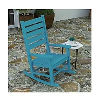 Fielder Contemporary Rocking Chair, All-Weather Hdpe Indoor/Outdoor Rocker