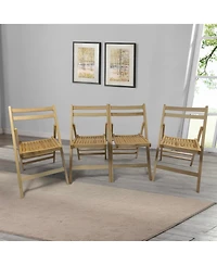 Streamdale Furniture Furniture Slatted Wood Folding Special Event Chair, Set Of 4, Folding Chair, Foldable