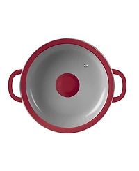 Sedona Kitchen Aluminum 3.5 Qt Caldero with Silicone Rim Glass Lid and Silicone Handle Holder