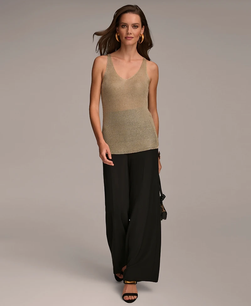 Donna Karan Women's Metallic-Knit Tank Top