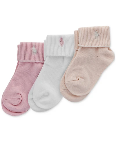 Polo Ralph Lauren Baby Girls 3-Pk. Turn-Cuff Socks