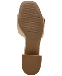 Dv Dolce Vita Women's Niece Raffia Block-Heel Buckle Slide Sandals