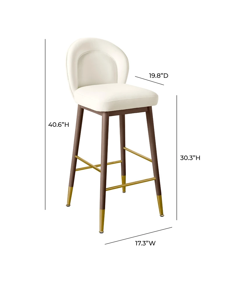 Tov Furniture 1 Pc. Velvet Barstool